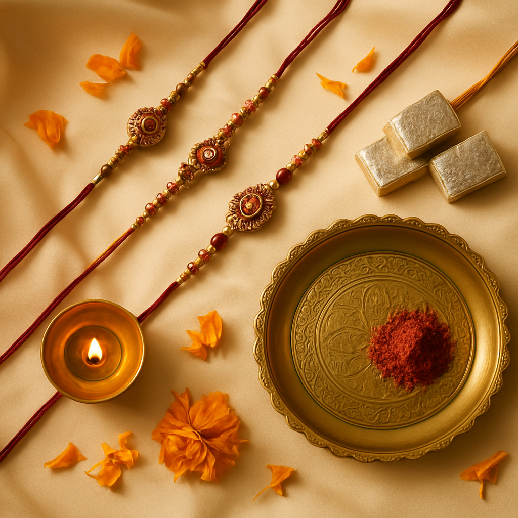 Festive rakhi arrangement
