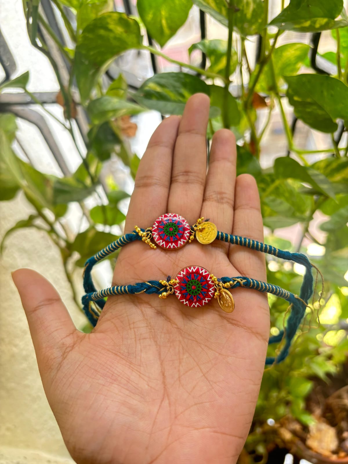 Mandala Art Stone Rakhi